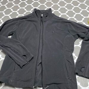 Adidas fleece zip runners jacket zip, pockets, thumb, holes, side, zip b…